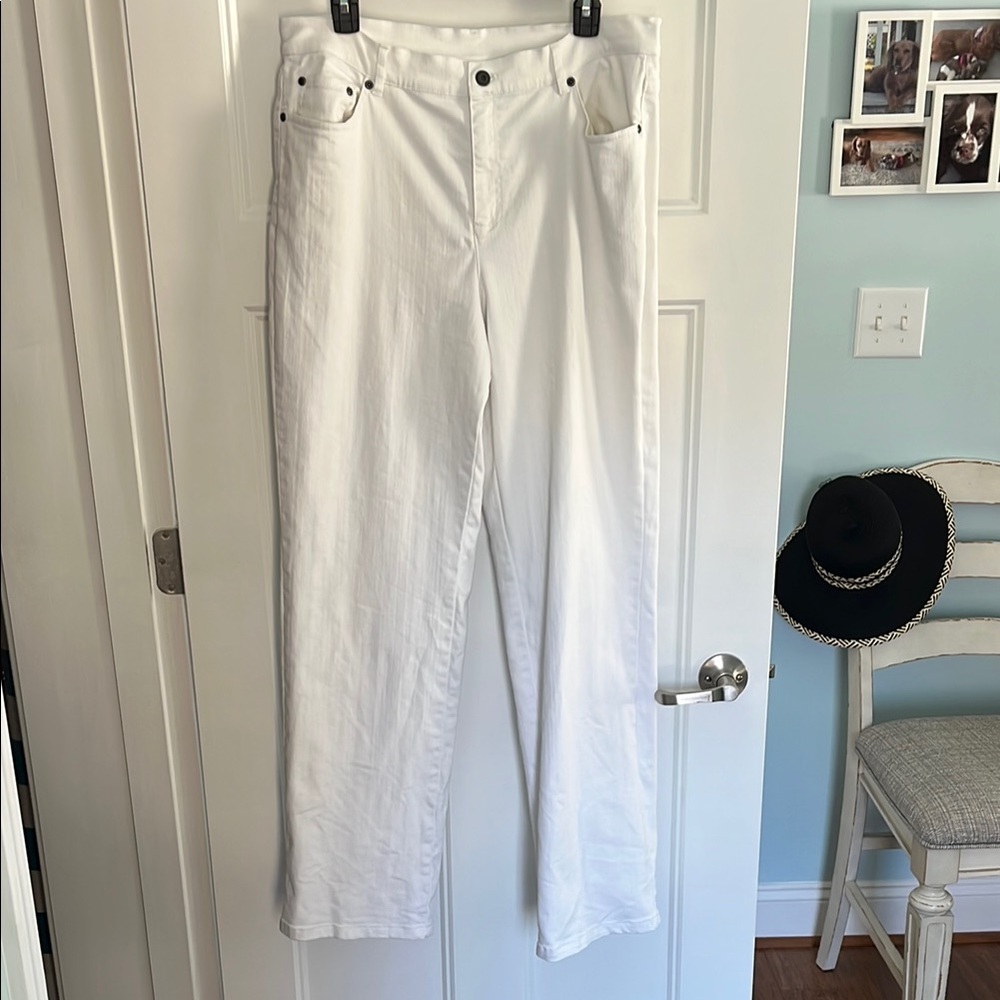 Talbots White Boot-cut Jeans